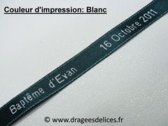 Bracelet souvenir en satin imprimé Vert foncé