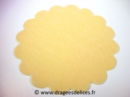 Rond de tulle pour dragées en polytulle : Tulle à dragées en polytulle pas cher jaune