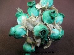 Bouton de rose pour décoration de tulles mariage baptême et communion Vert sapin