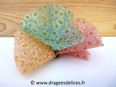 Rond de tulle intissé fleur marguerite pour thème nature Vert