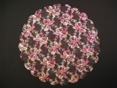 Tulle pour dragées en dentelle avec des fleurs brodées Multicolore