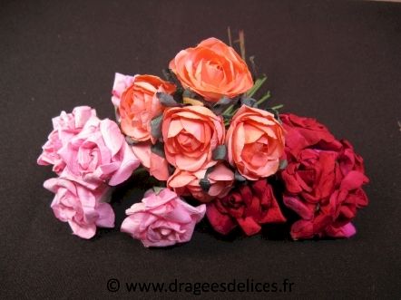 Fleur Camille en papier pour tulle boite et décoration