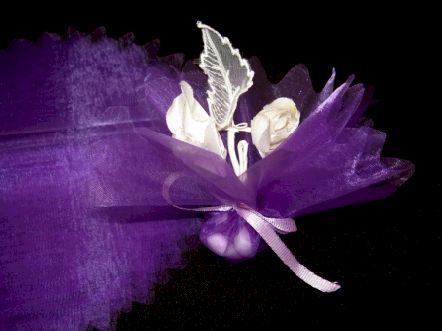 Voile cristal unis à dragées pas cher : Voile cristal unis à dragées pas cher violet