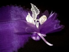 Voile cristal unis à dragées pas cher Violet