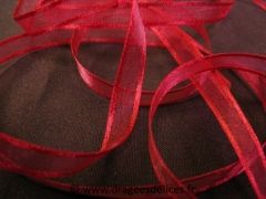 Ruban organza bordé satin  Bordeaux