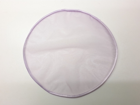 Voile Morgane brillant avec bord satin à garnir de dragées : Voile morgane brillant parme avec bord satin à garnir de dragées