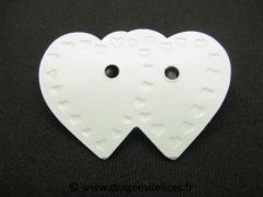 Etiquette double coeurs Blanc