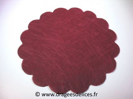 Rond de tulle pour dragées en polytulle : Tulle à dragées en polytulle pas cher bordeaux
