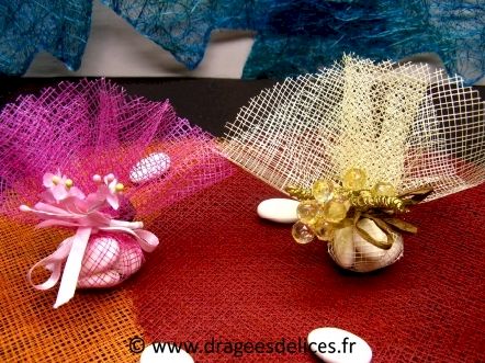 Rond de tulle en résille unis pour dragées