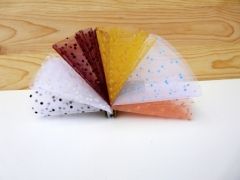 Lot de 10 tulles floqué plumetis pour dragées Bordeaux