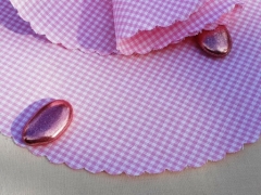 Lot de 11 ronds de tulles pas cher en coton imprimé vichy Rose