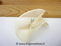 Tulle à dragées nid d′abeille en coton avec bord satin Ivoire