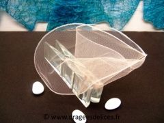 Tulle avec bordure rigide à garnir de dragées Saumon