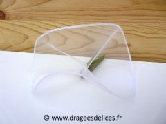 Tulle unis bord fil rigide à garnir avec des dragées Blanc