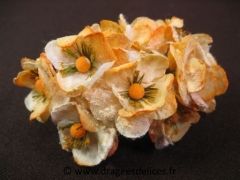 Très belle fleur en papier intissé et tulle pour décoration Orange