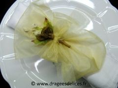 Noeud en organza Ivoire