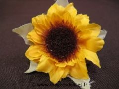 Fleur de tournesol pour décoration de rond de tulle dragées Jaune mimosa