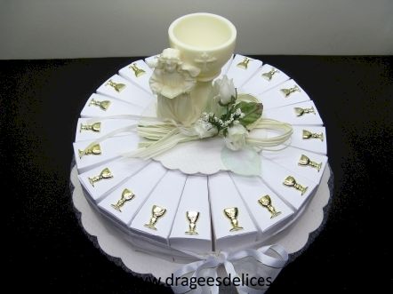 Gâteau à dragées pas cher pour communion garçon ou fille : Gâteau à dragées pas cher pour communion garçon ou fille