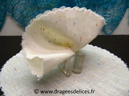 Tulle à dragées vintage en coton festonné