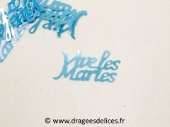 Confettis de table vive les mariés Turquoise