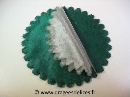 Voile brillant bicolore pour mariage baptême et communion : Voile original bicolore vert et argent pour vos dragées