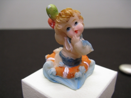 Résine de décoration pour baptême garçon avec bouée pour thème mer :  Résine de décoration pour baptême garçon avec bouée pour thème mer