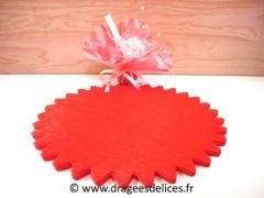 Voile cristal unis à dragées pas cher Rouge