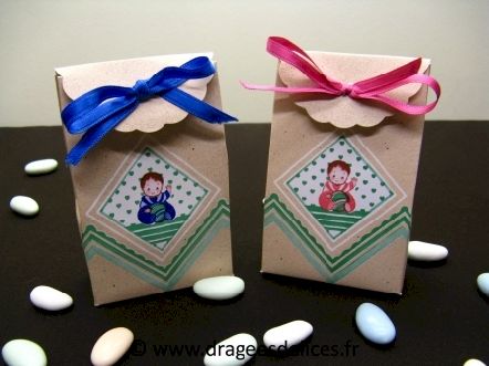 Valisette en carton pour baptême collection bébé ballon