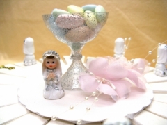 Gâteau pour communion fille avec calice pailleté et croix ou calice doré 
