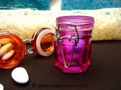 Bocal en verre teinté avec fermeture métallique Fuchsia