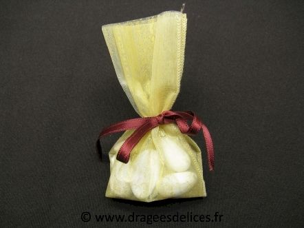 Ruban tubulaire pour montage de sacs à dragées : Ruban tubulaire ivoire pour montage de sacs à dragées
