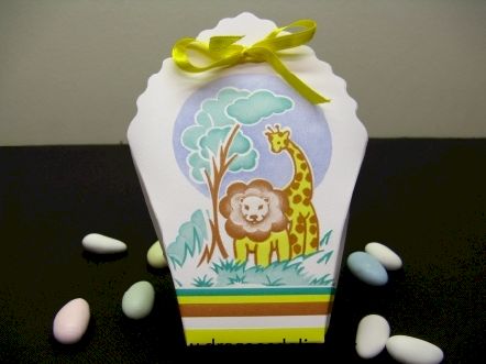 Lot de 6 ballotins savane pour baptême garçon ou fille