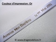 Bracelet souvenir en satin imprimé Blanc