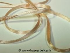 Ruban satin unis Ivoire