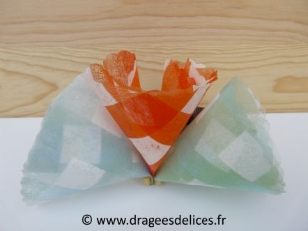 Rond de tulle à dragées en intissé vichy : Rond de tulle vichy vert menthe