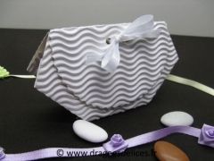 Pochette pas cher pour dragées en carton ondulé Blanc