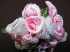 Fleur Anabelle en satin pour décoration de tulles mariage baptême et communion Rose