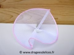 Tulle à dragées nid d′abeille en coton avec bord satin Rose