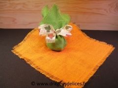 Lot de 14 tulles carré en toile de jute pour thème nature Orange