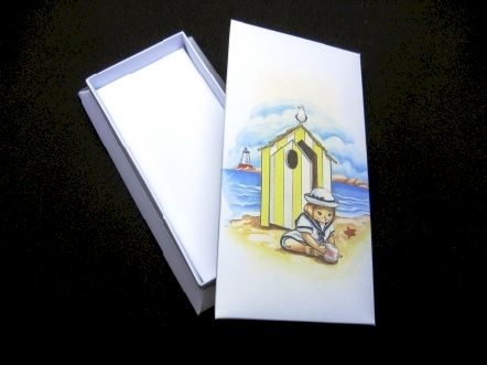 Boite rectangulaire pour baptême la fillette à la plage