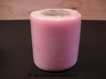 Rouleau de tulle unis pour déco de voiture : Rouleau de tulle rose pour nœuds de voiture