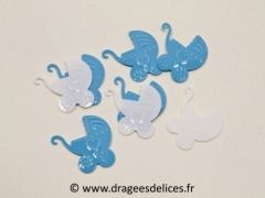 Confettis de table landau Bleu ciel