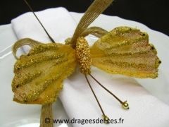 Papillon déco pailleté Jaune