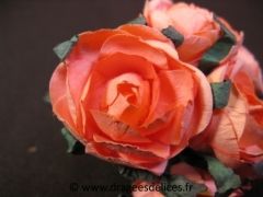 Fleur Camille en papier pour tulle boite et décoration Orange