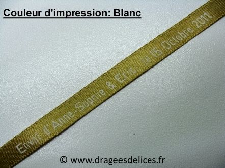 Ruban souvenir en satin imprimé