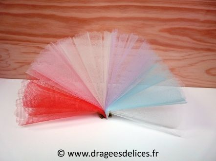 Tulle à dragées unis pas cher : Tulle unis pas cher pour dragées