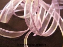 Ruban organza bordé satin  Parme