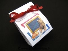 Valisette pour baptême nounours petit écolier 