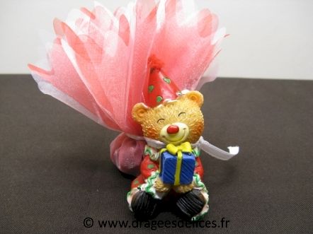 Ours clown pour décoration de baptême garçon ou fille