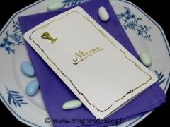 Menu communion avec calice or 